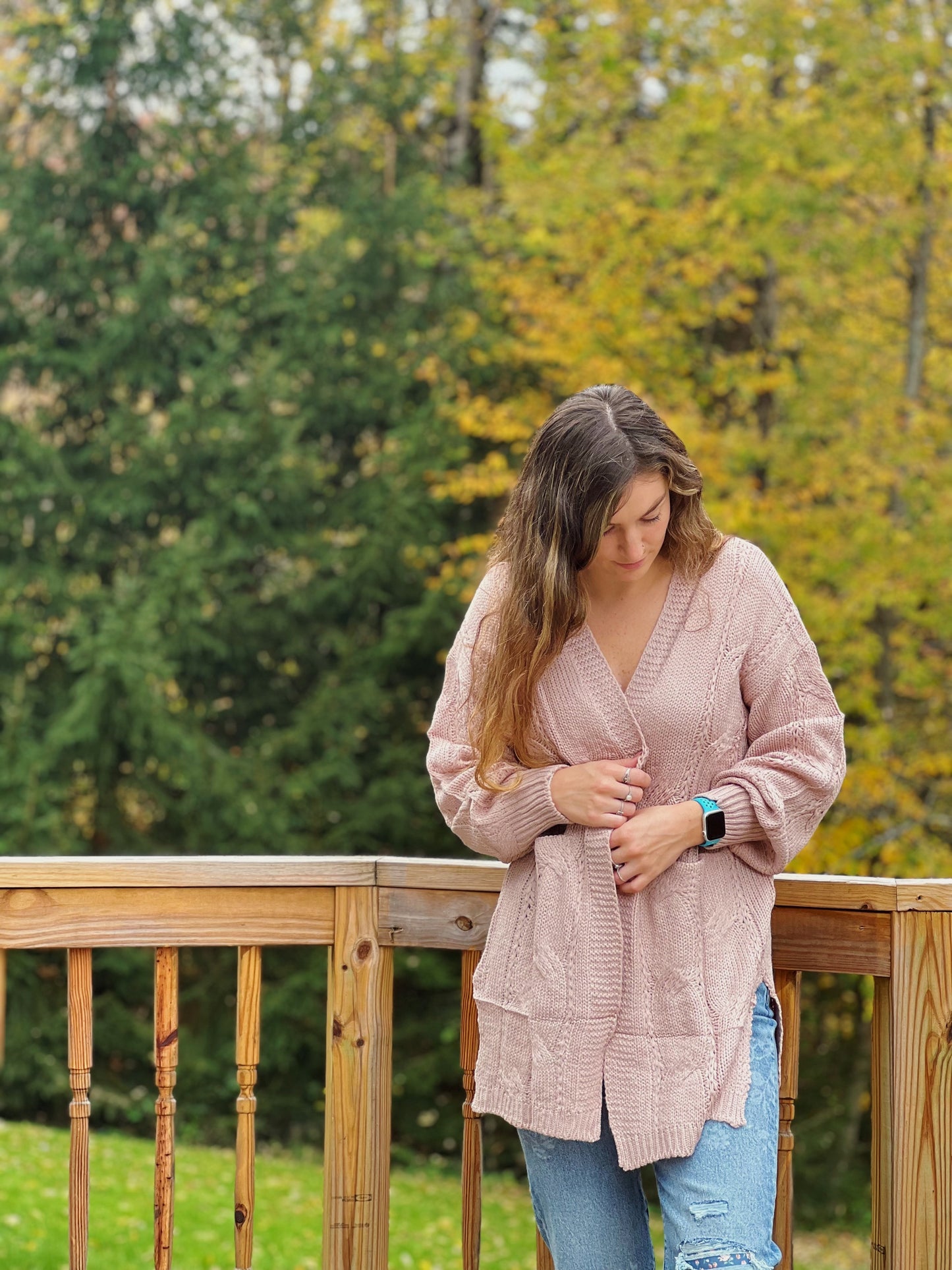 Points to Cozy Cable Knit Sweater Cardigan