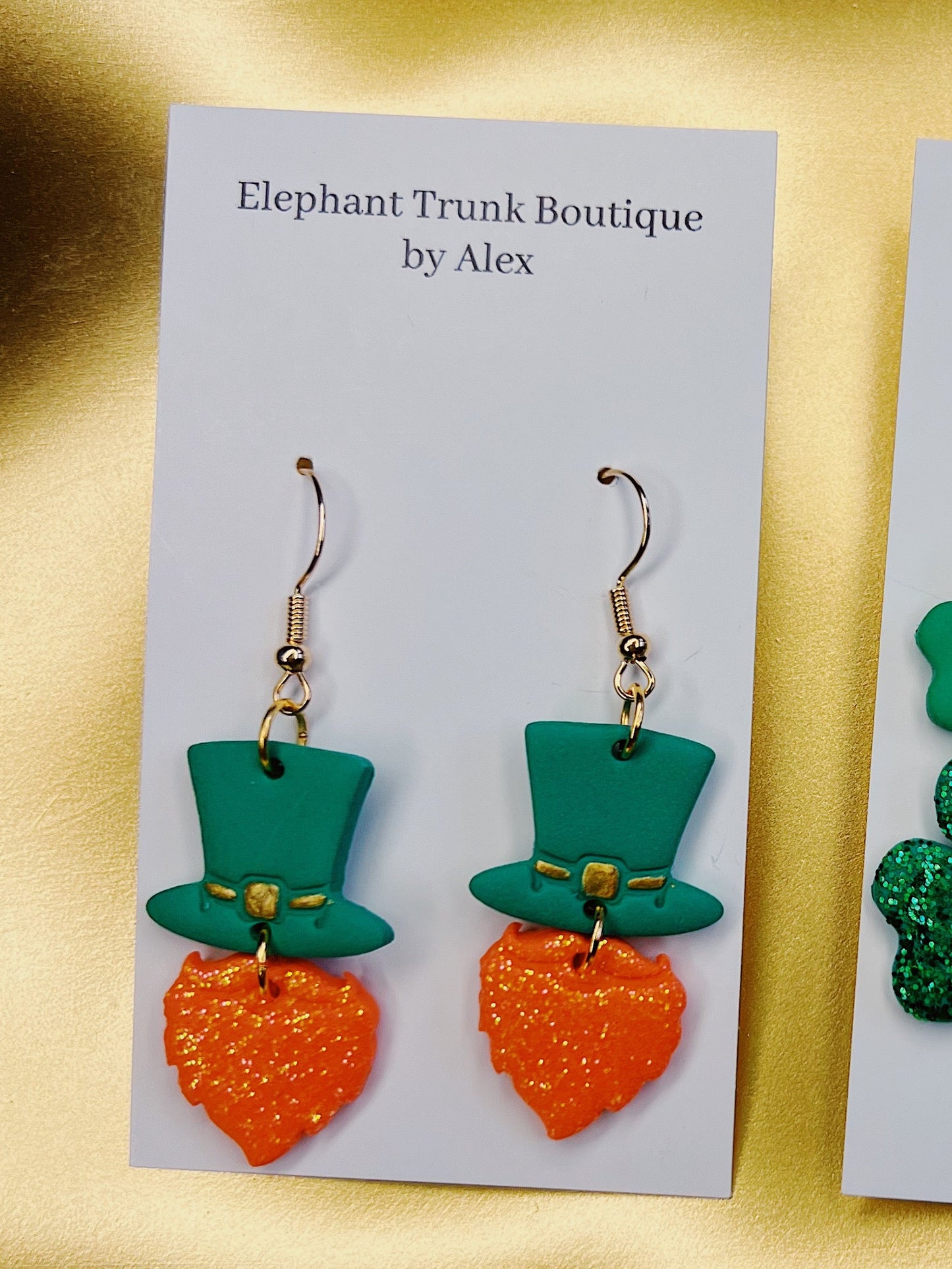St Patrick’s Day Leprechaun Clay Earrings
