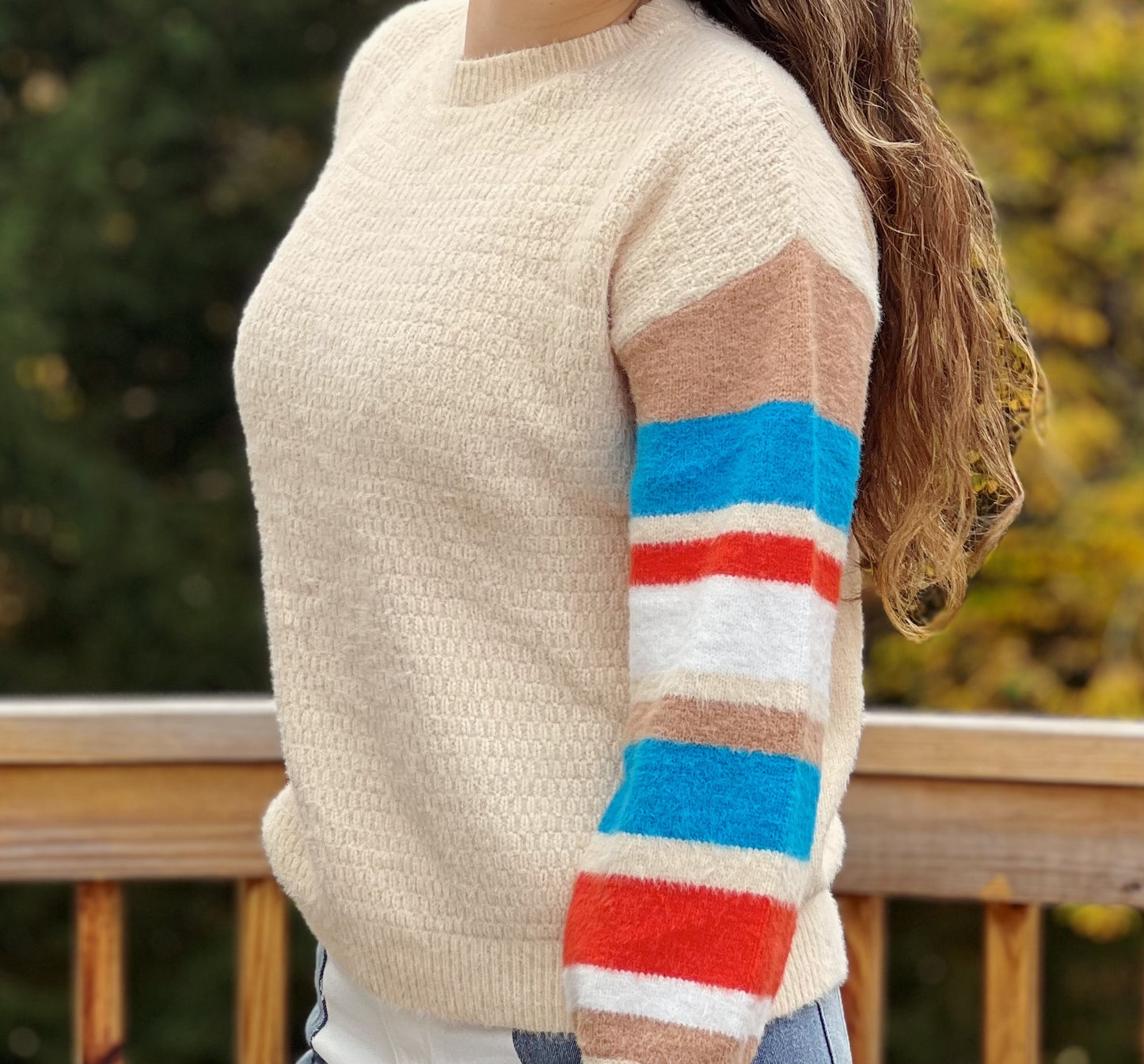 Stay True Striped Sleeve Sweater