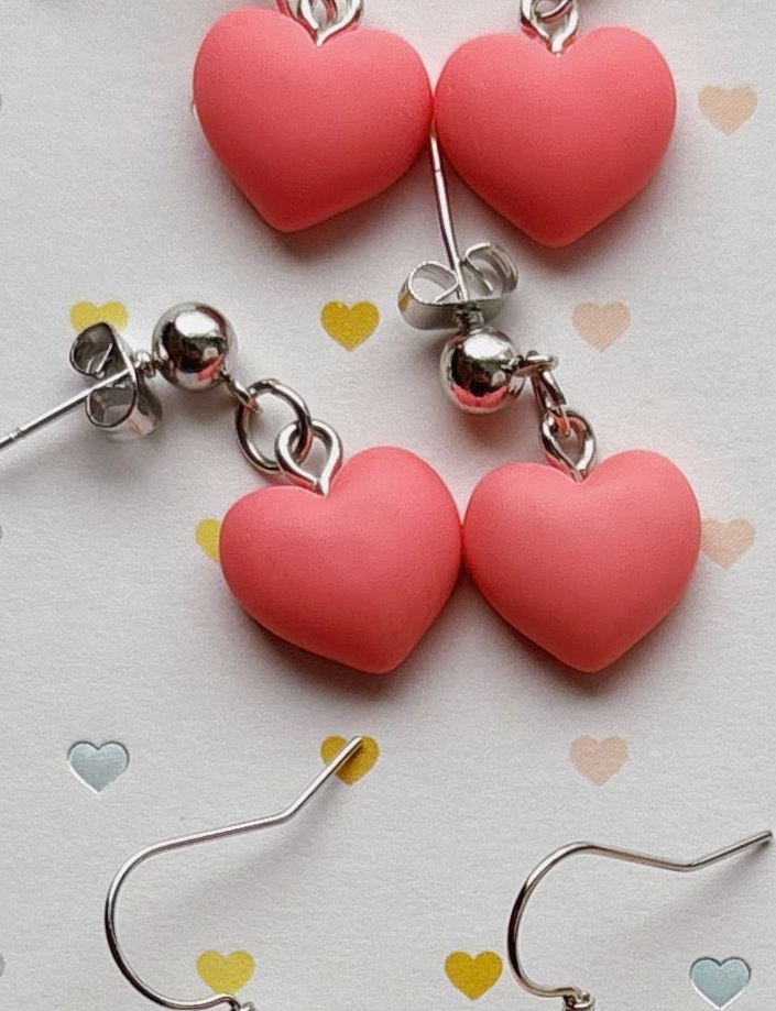 Valentines Heart Dangle Earrings