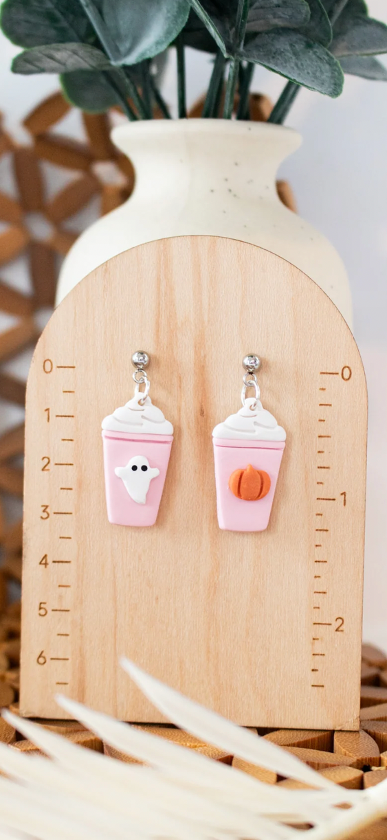 Fall Coffee Clay Earrings