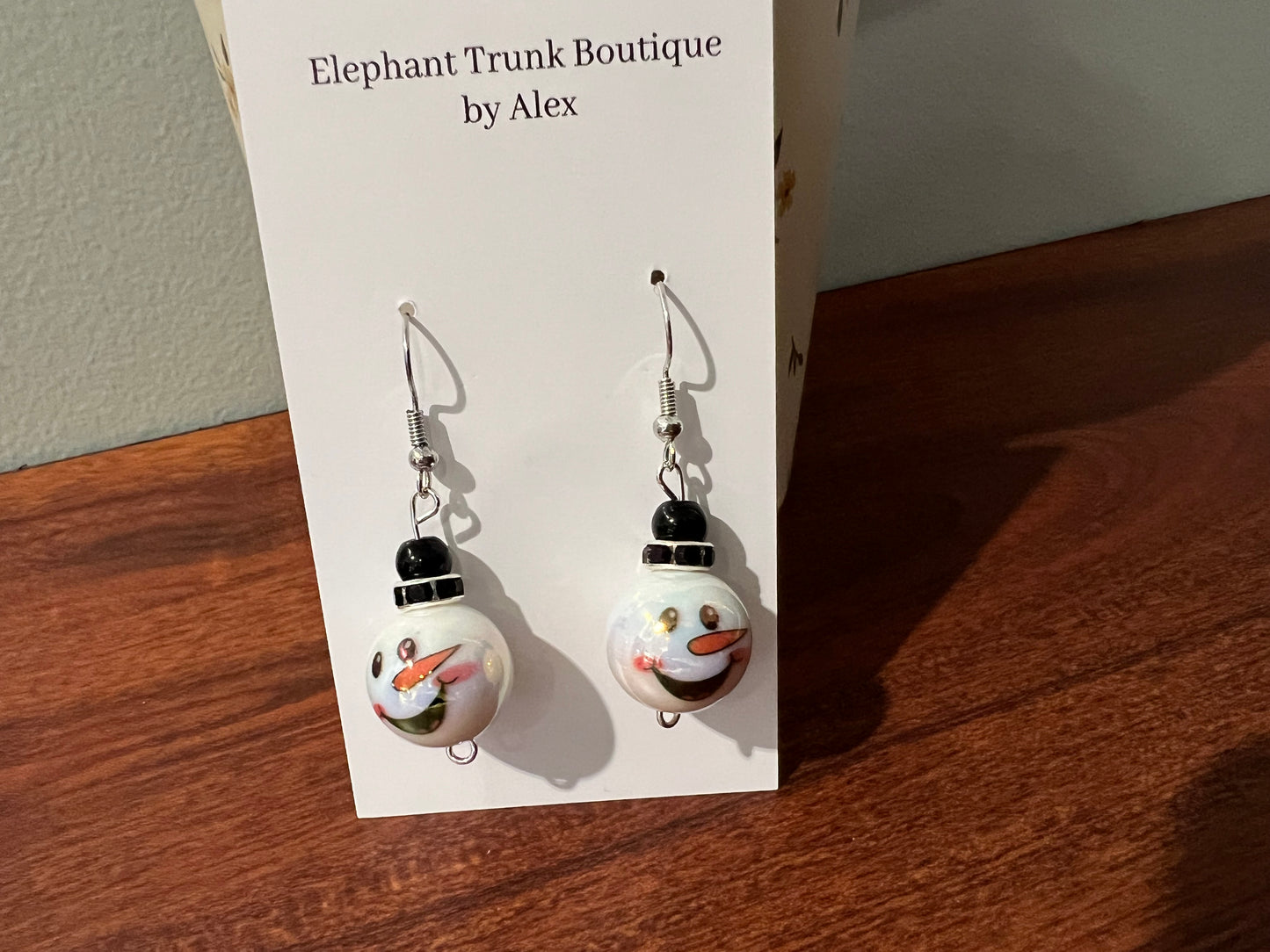 Snowman Handmade Dangle Earrings