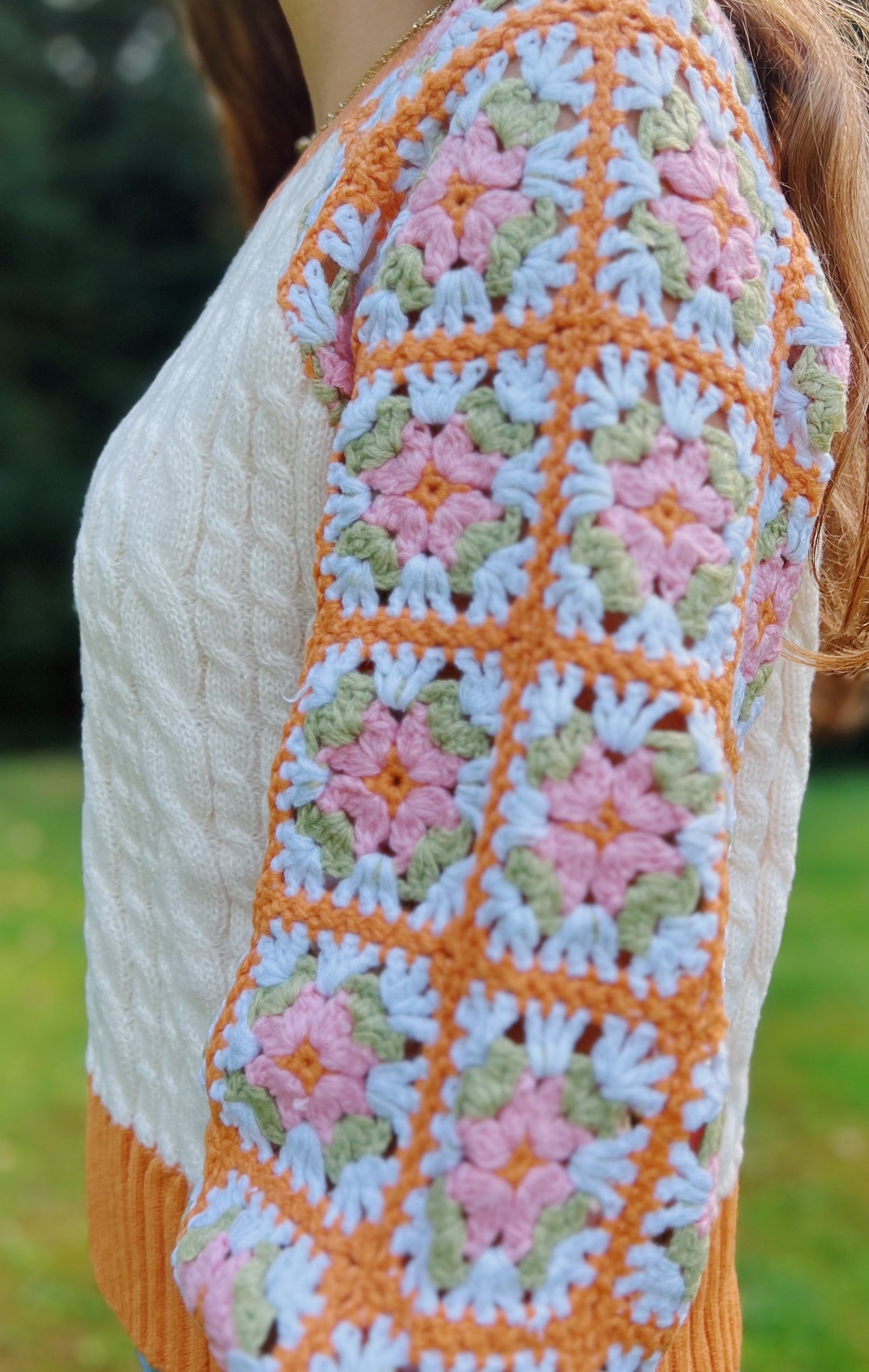 Fall Attitude Crochet Sleeve Knit Sweater