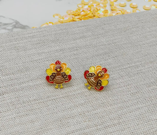 Thanksgiving Turkey Stud Earrings