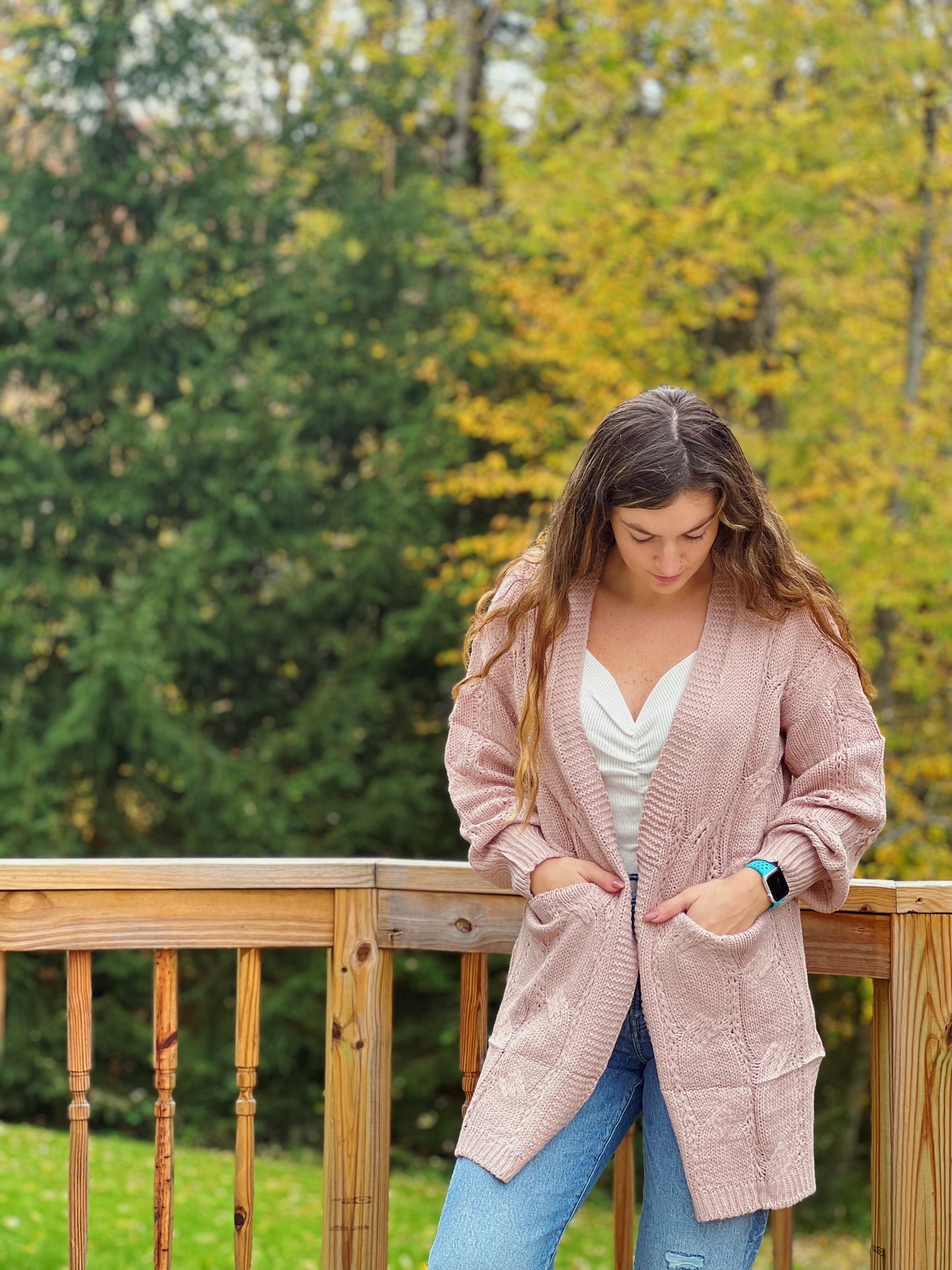 Points to Cozy Cable Knit Sweater Cardigan