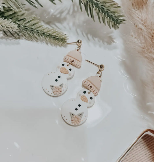 Snowman Clay Dangle Earrings