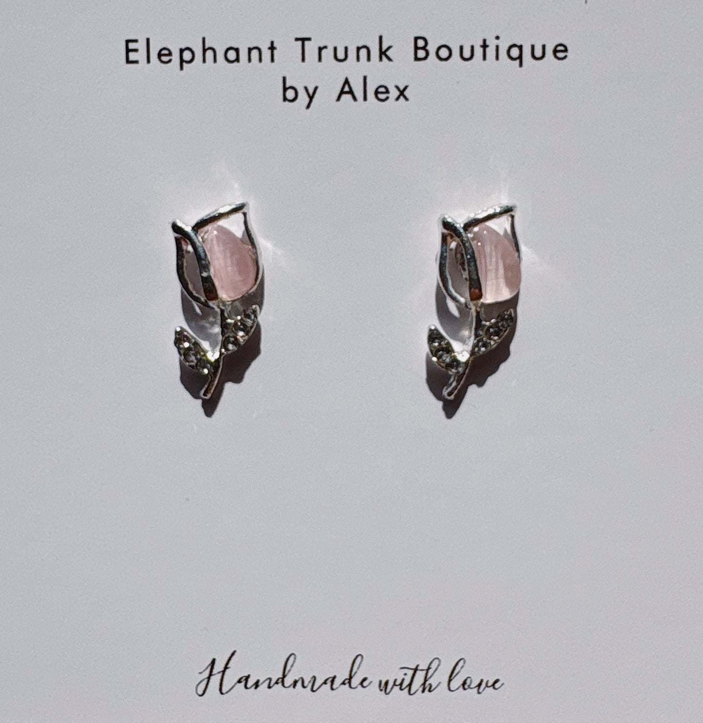 Silver Tulip Stud Earrings