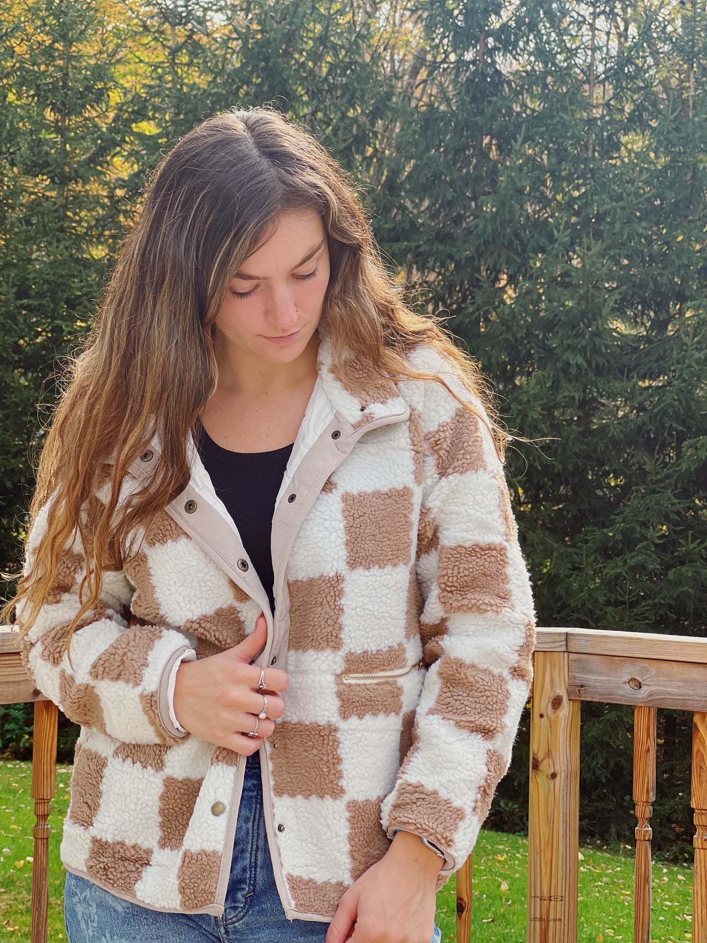 Checkered Sherpa Jacket