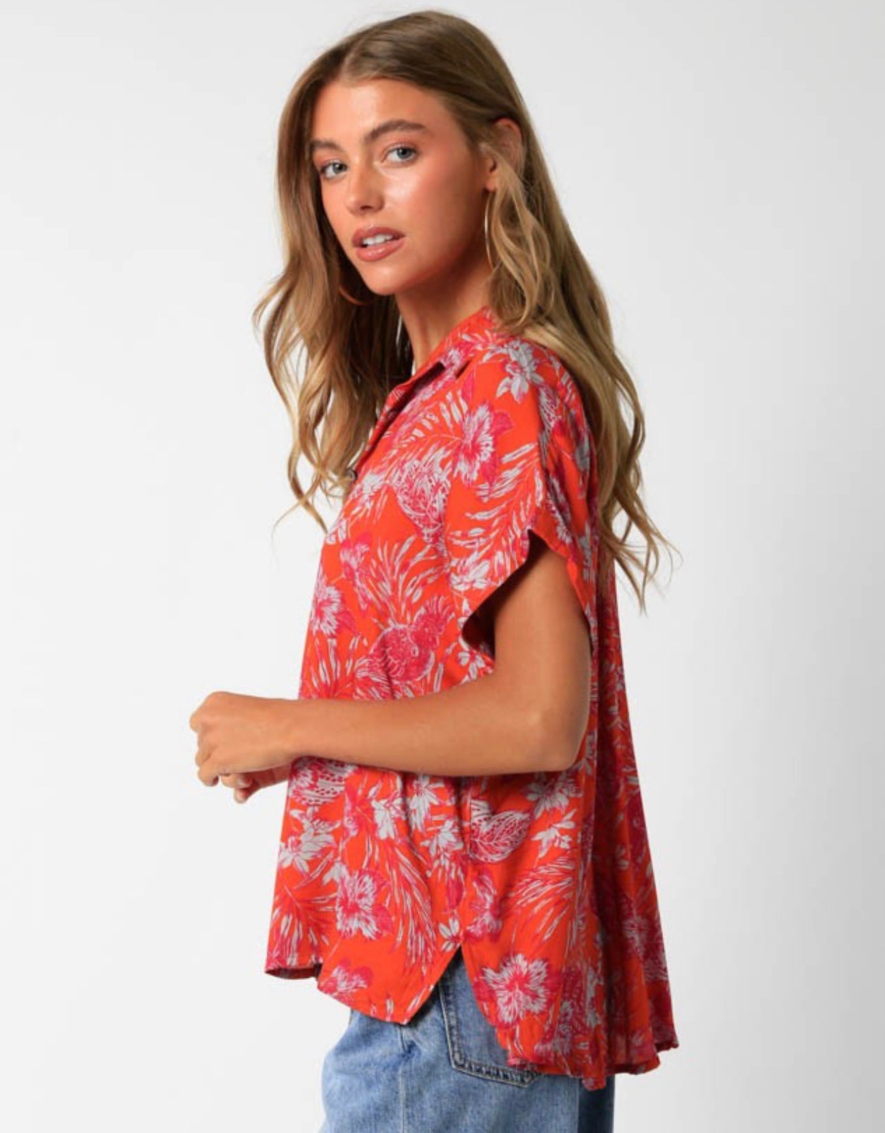 Take me to the Tropics Button Up Blouse