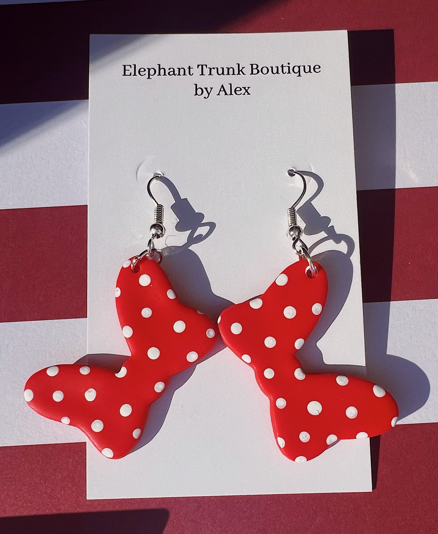 Minnie Mouse Clay Earrings