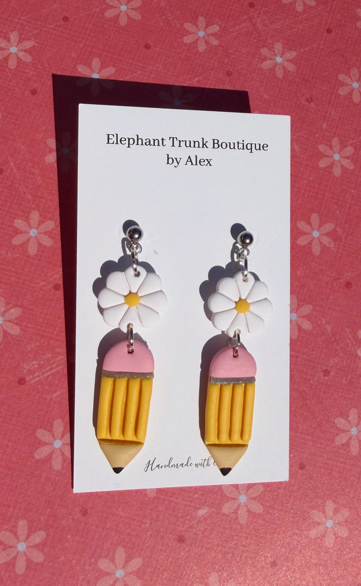 Teacher Pencil Clay Dangle Earrings