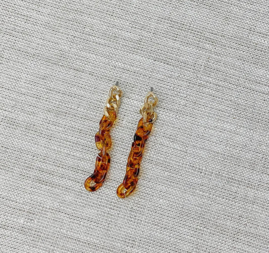 Chain Link Tortoise Earrings