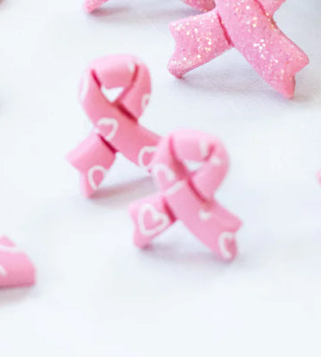 Breast Cancer Ribbon Stud Earring