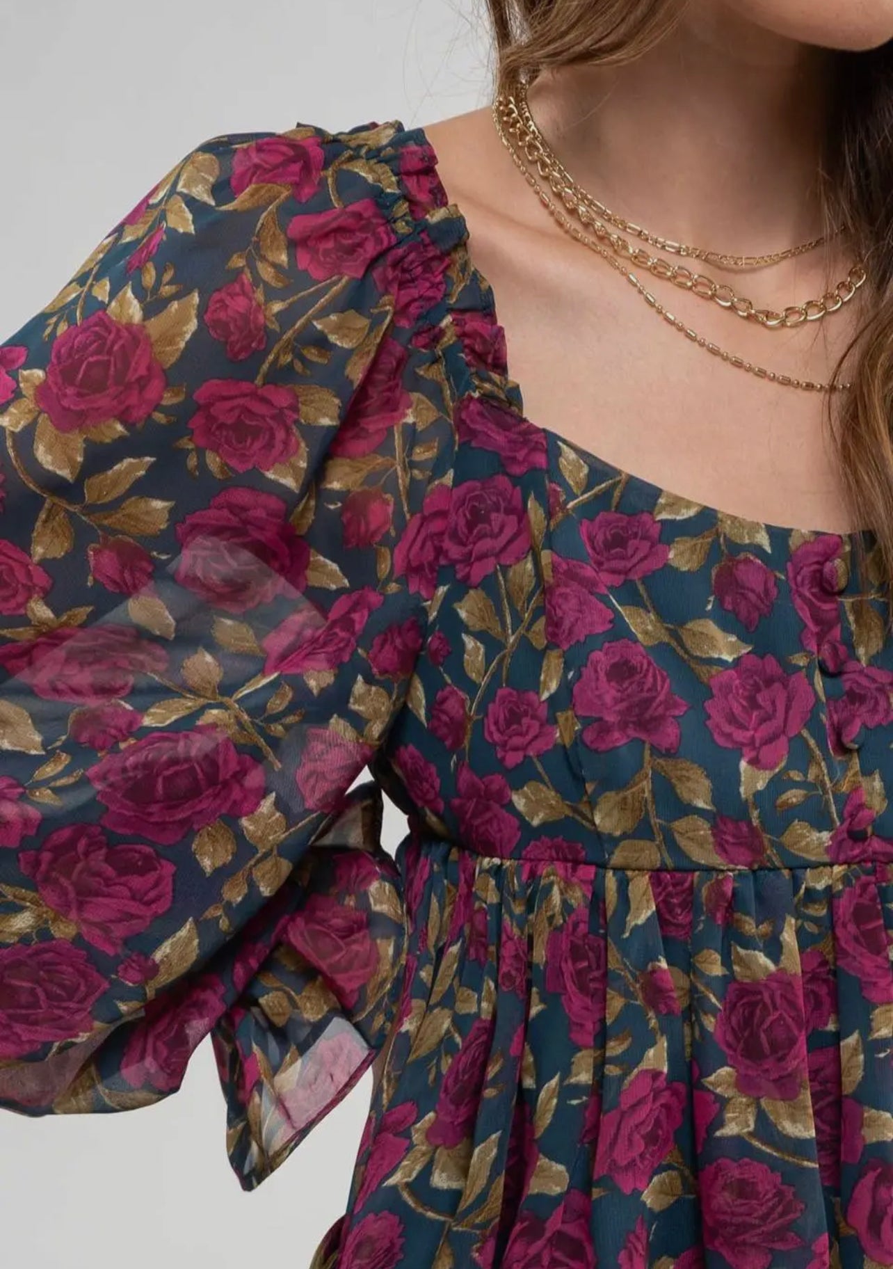 A Dreamy Romance Floral Babydoll Blouse