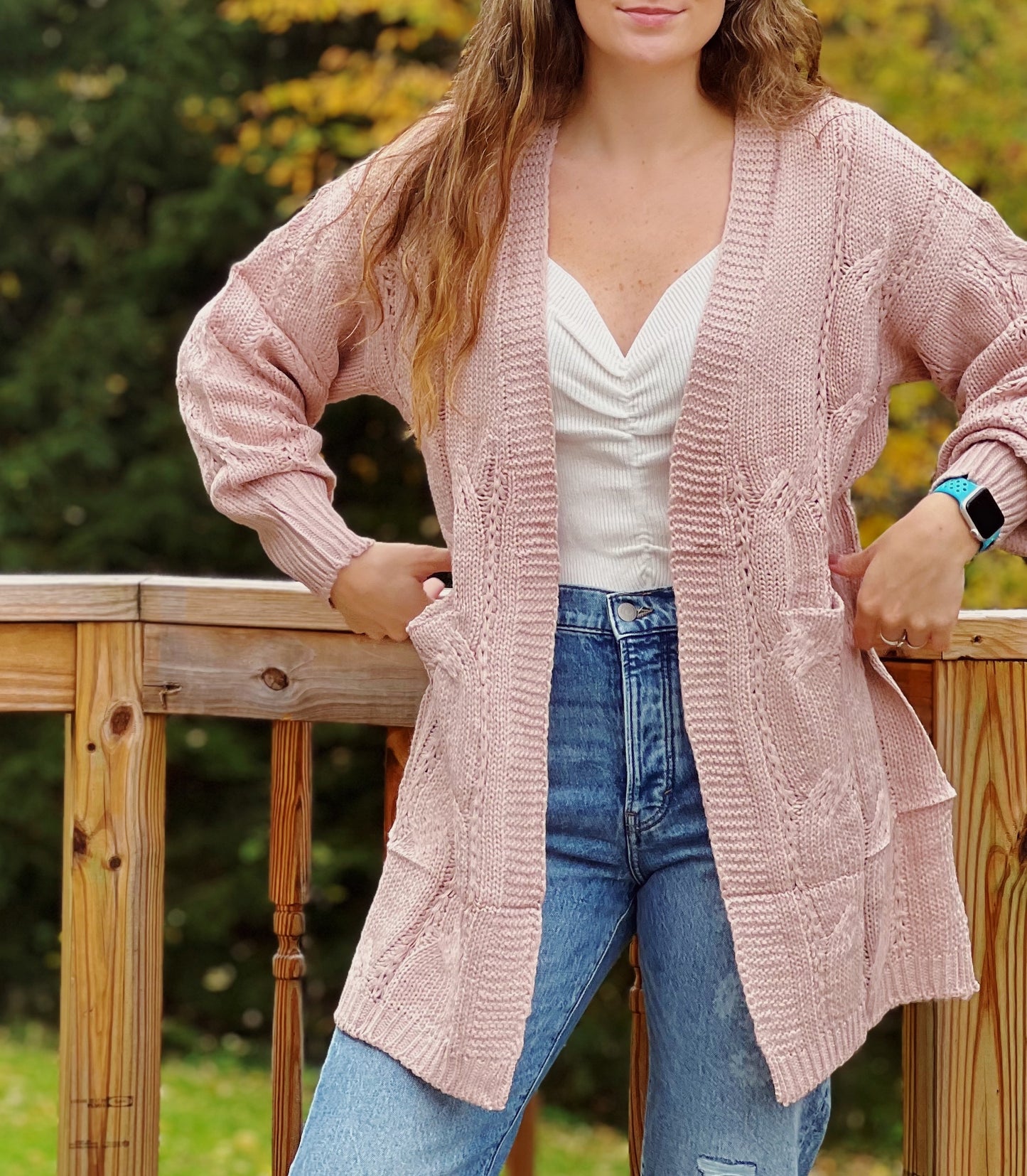 Points to Cozy Cable Knit Sweater Cardigan