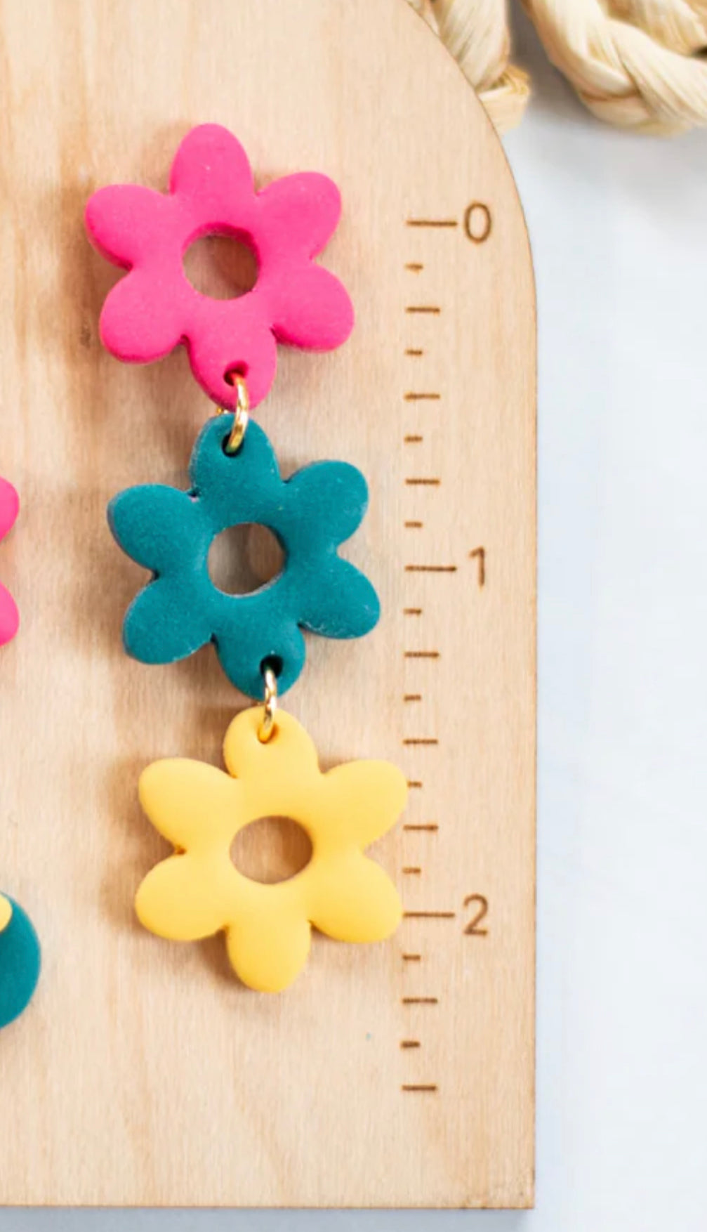 Retro Summer Flower Trio Dangle Earrings