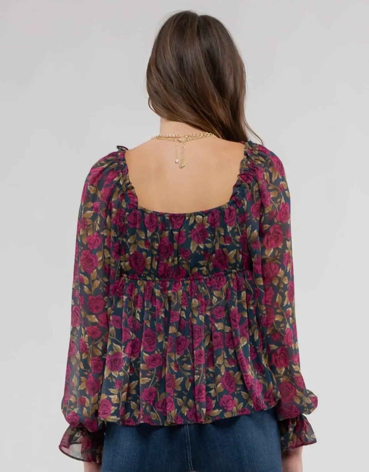 A Dreamy Romance Floral Babydoll Blouse