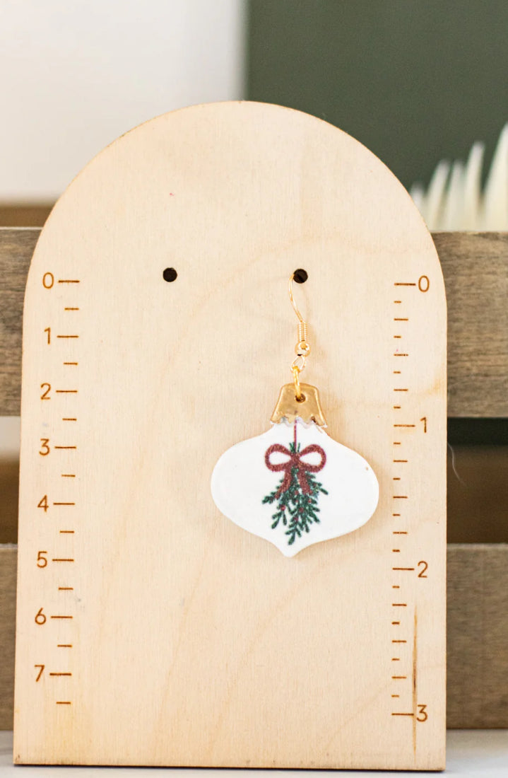 Mistletoe Ornament Dangle Earrings