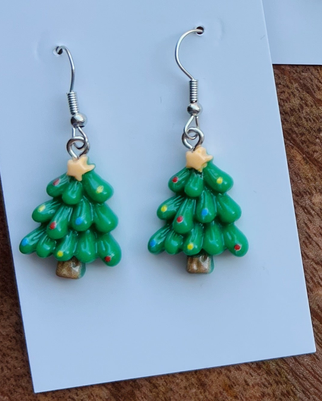 Christmas Tree Handmade Dangle Earrings