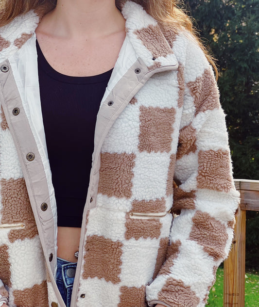Checkered Sherpa Jacket