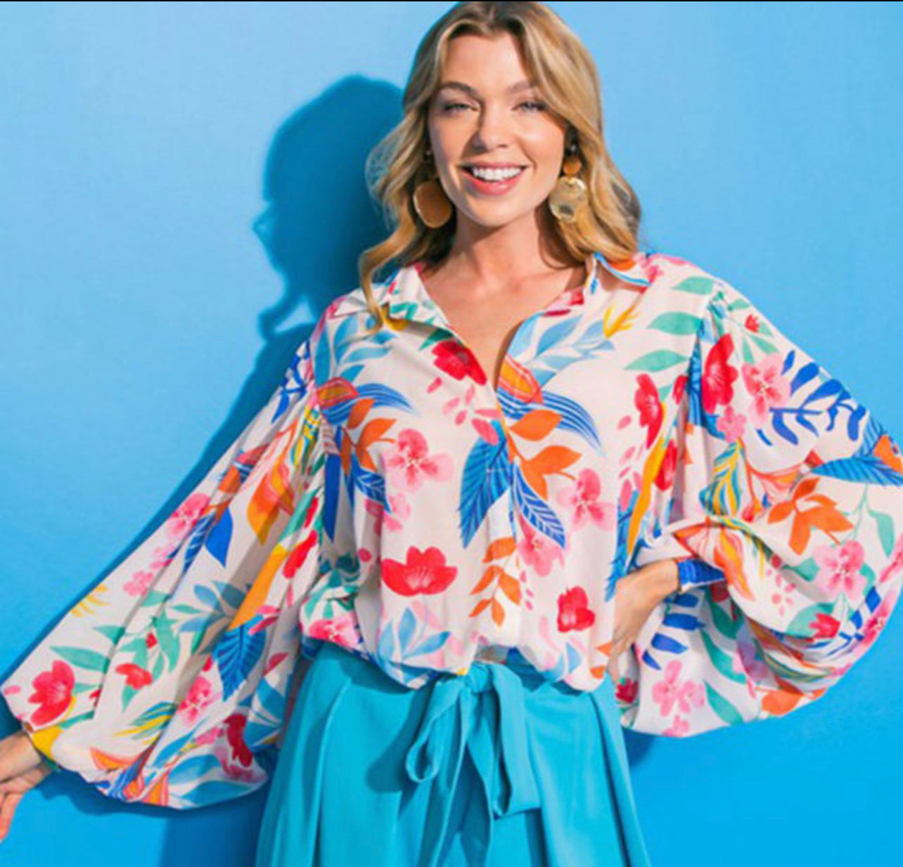 Summer Days Abroad Button Up Blouse