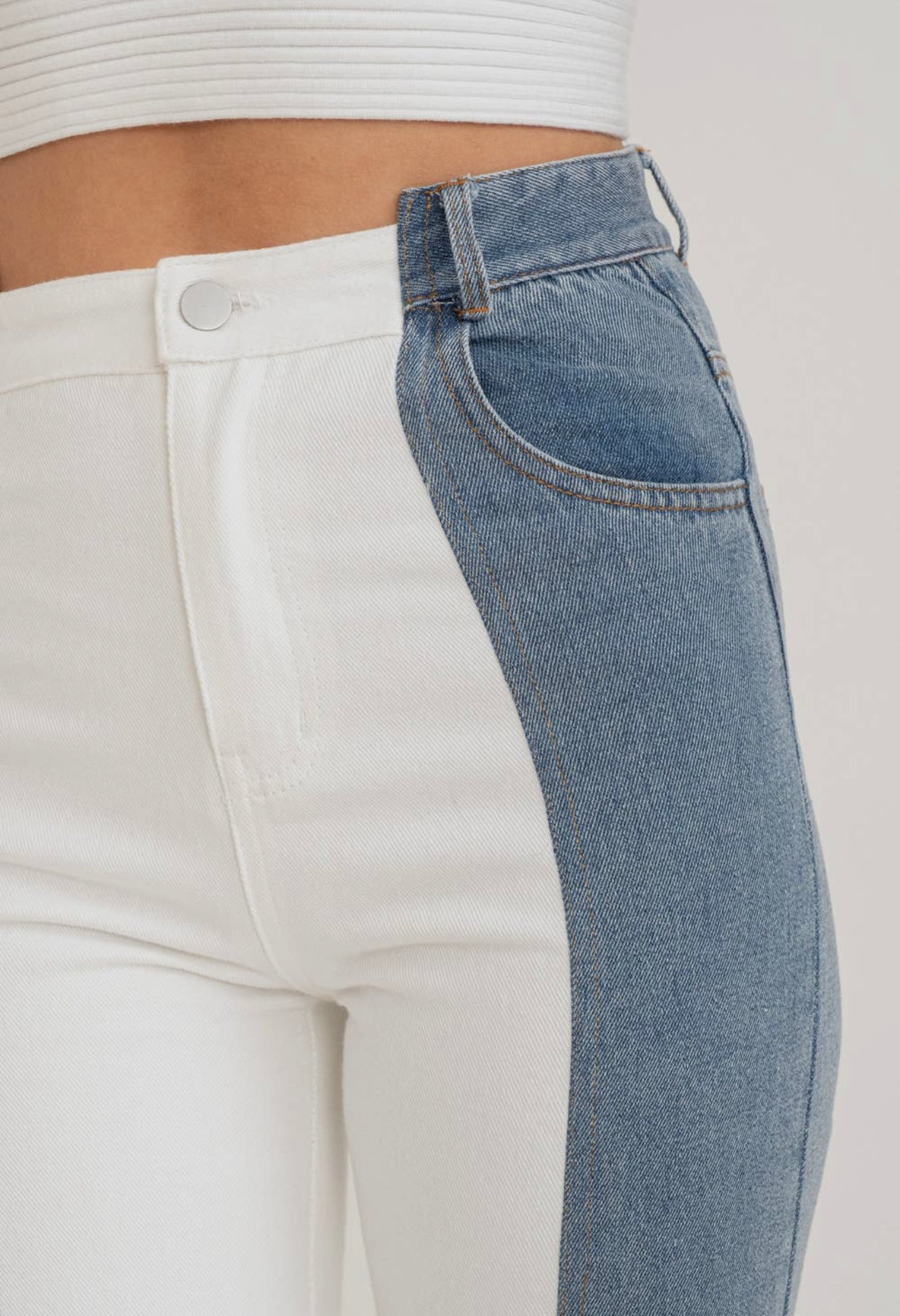 Mix It Up Denim & White 90s Boyfriend Jeans