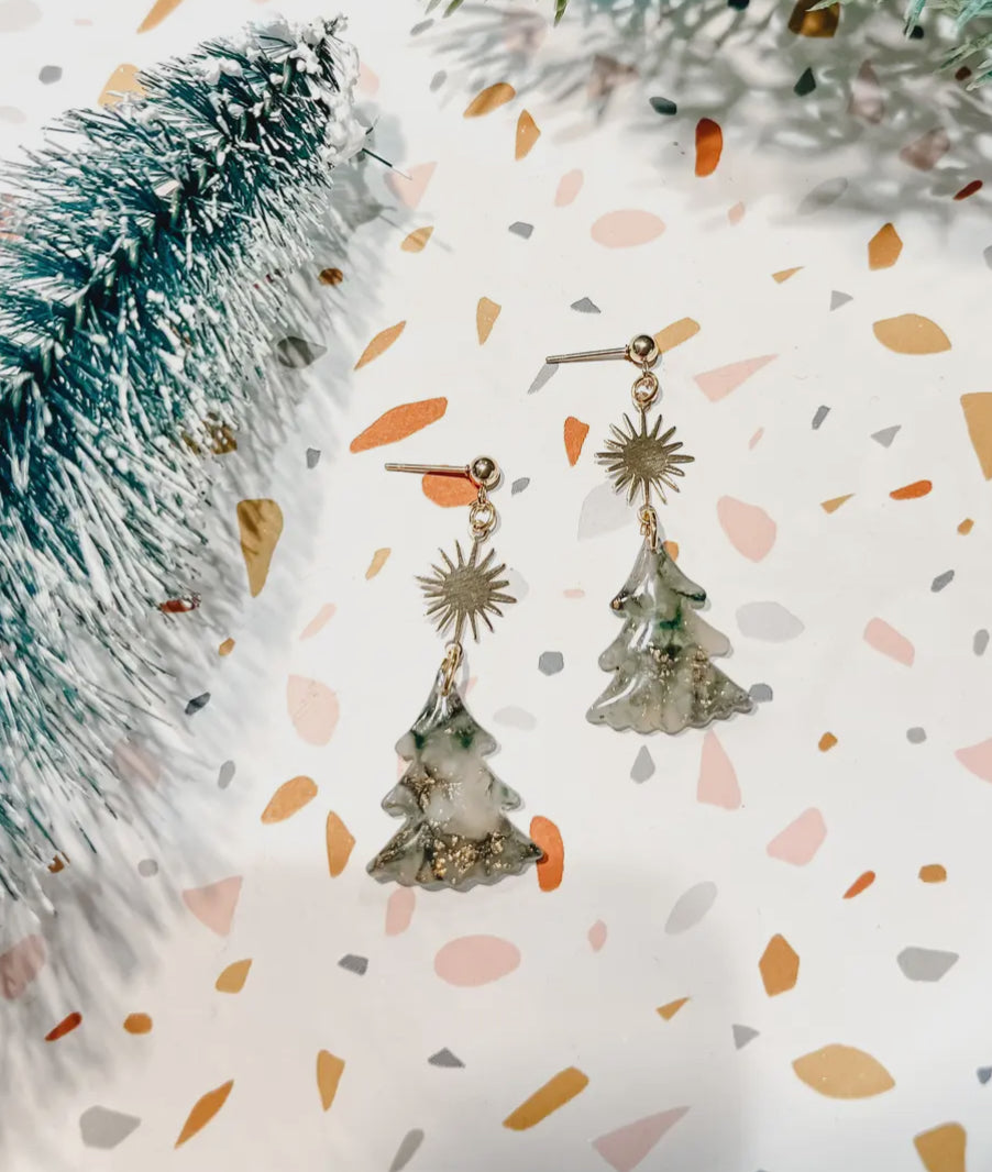 Christmas Tree Dangle Earrings