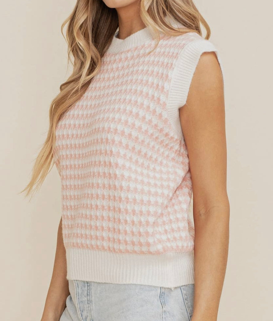 Warm My Heart Pink Sweater Vest