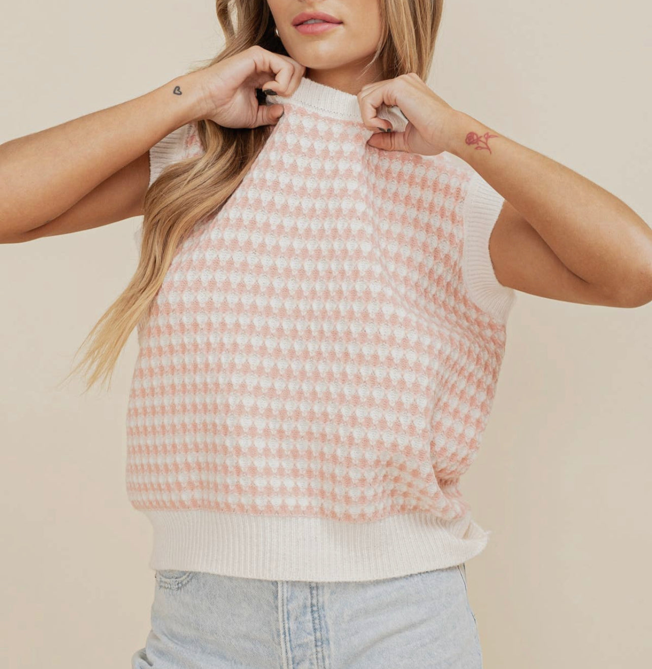 Warm My Heart Pink Sweater Vest