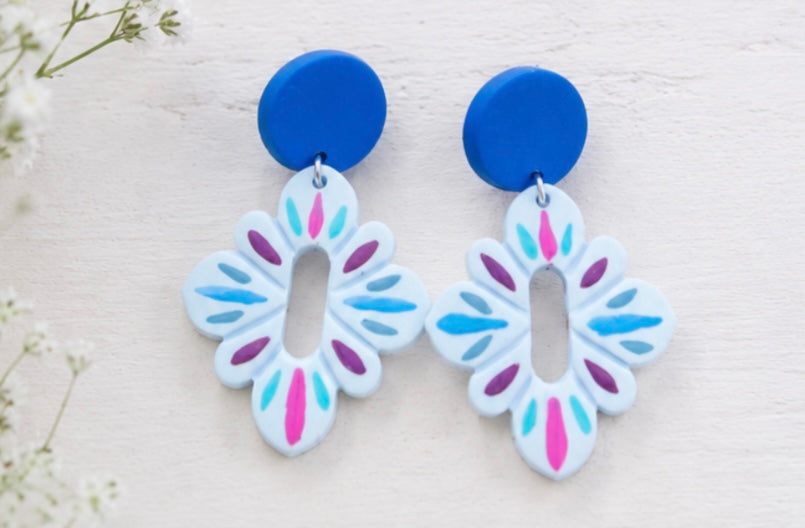 Diamond Shape Clay Earrings