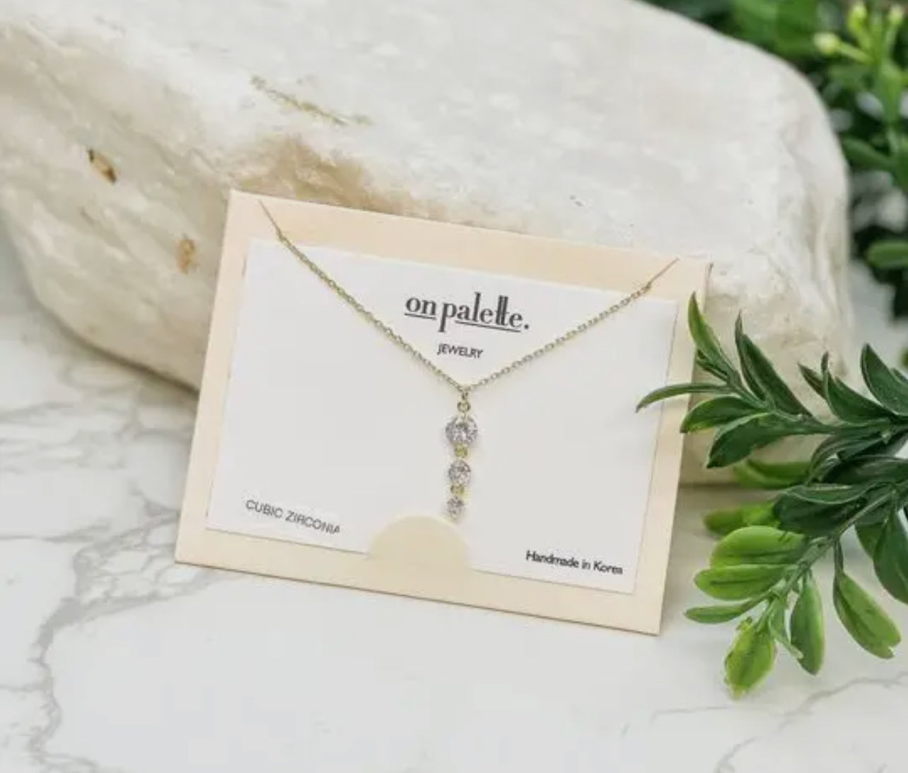 Triple Stone Pendant Necklace