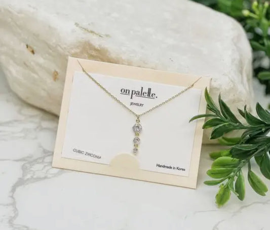 Triple Stone Pendant Necklace