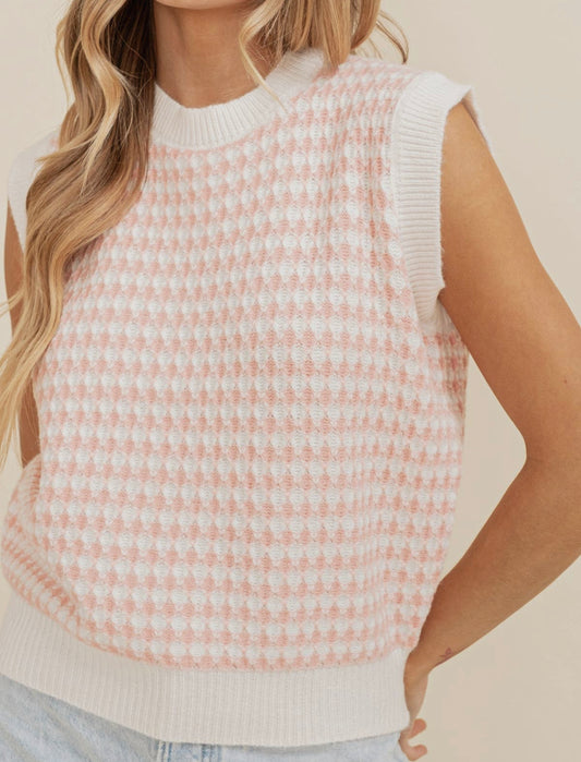 Warm My Heart Pink Sweater Vest