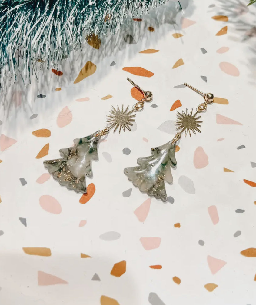 Christmas Tree Dangle Earrings
