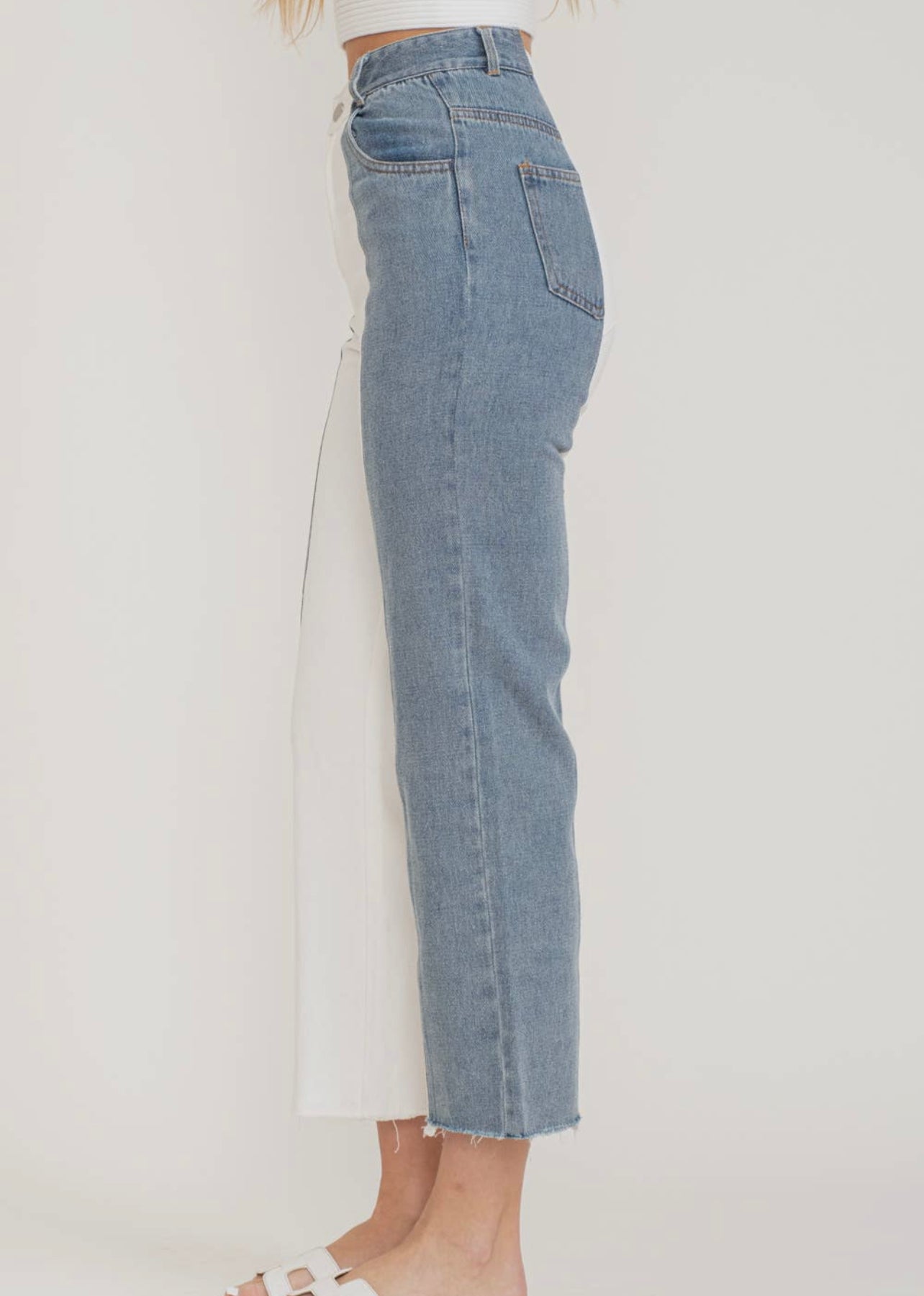 Mix It Up Denim & White 90s Boyfriend Jeans