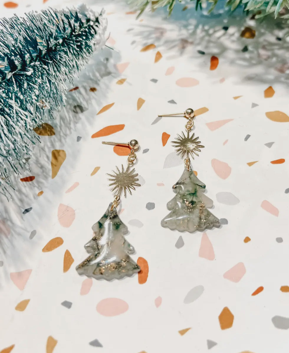 Christmas Tree Dangle Earrings