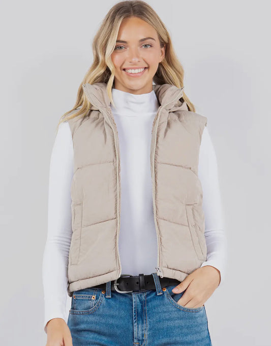 Weekend Mode Sherpa Lined Puffer Vest