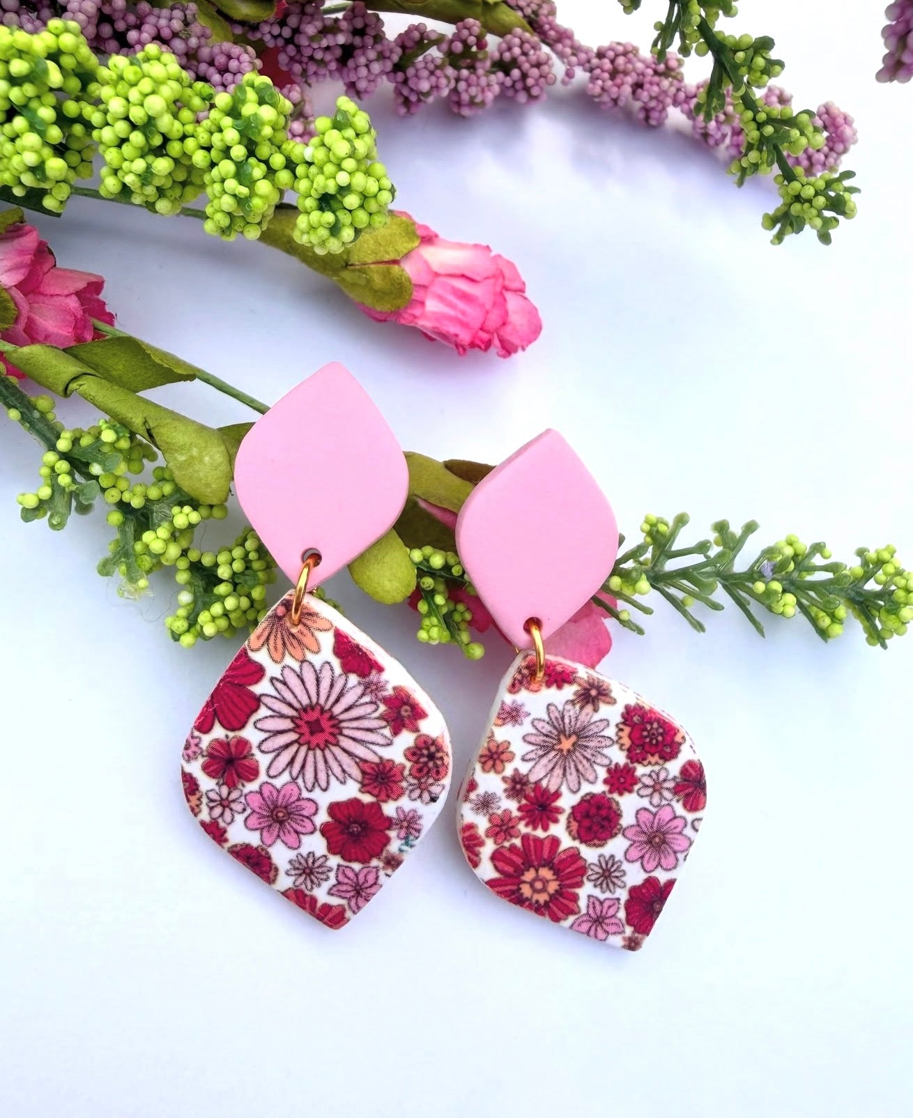 Diamond Shape Clay Earrings