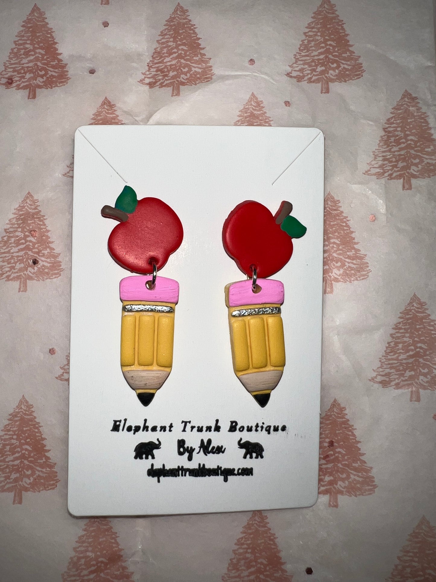 Teacher Pencil Clay Dangle Earrings