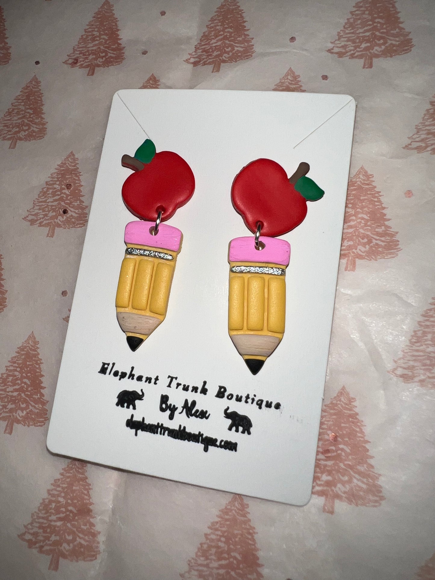 Teacher Pencil Clay Dangle Earrings