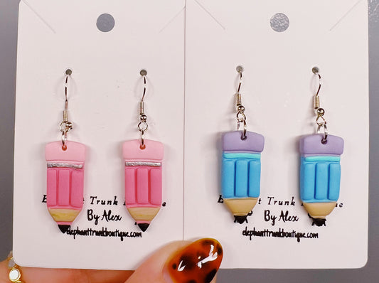Teacher Pencil Clay Dangle Earrings
