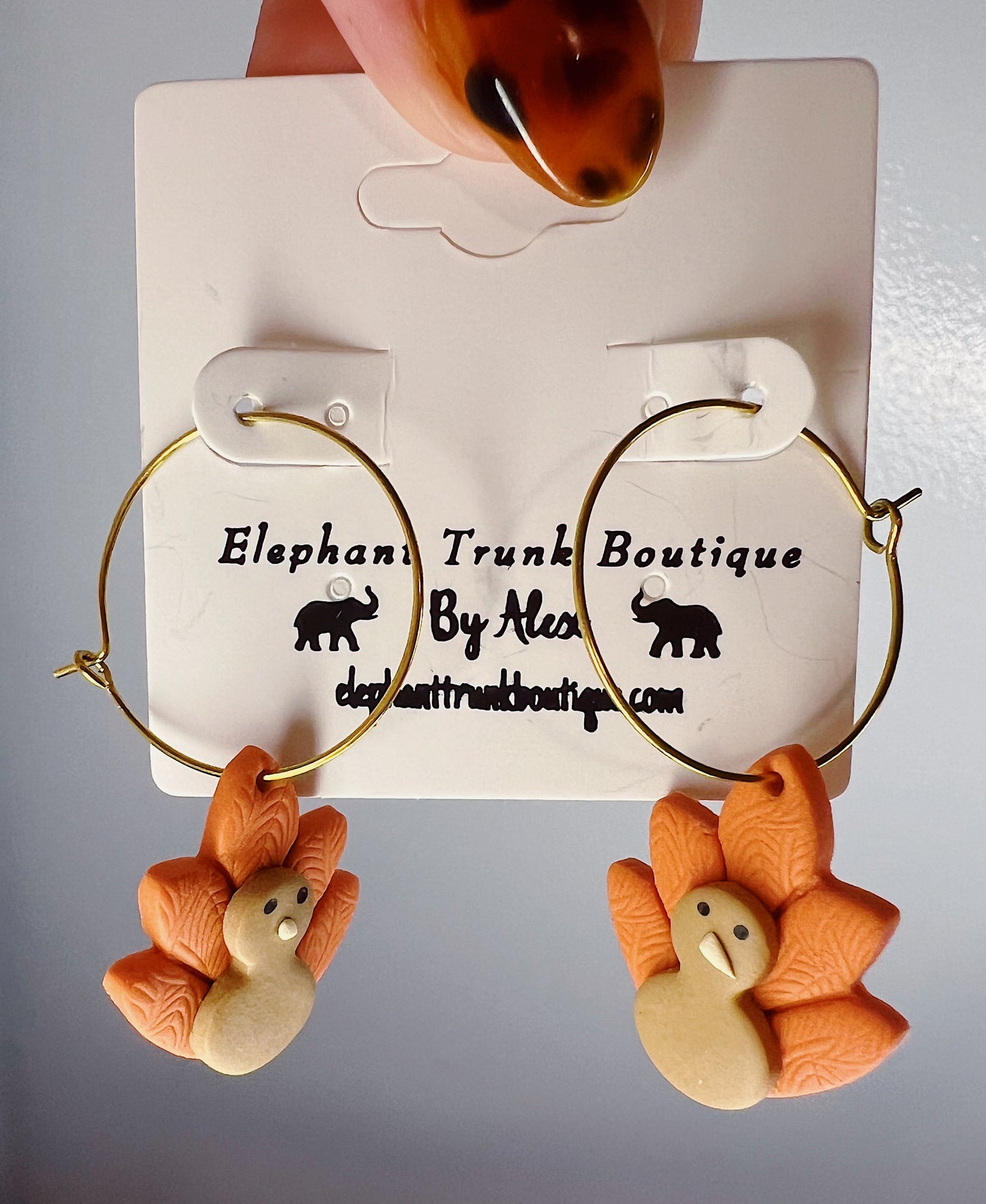 Thanksgiving Turkey Clay Earring