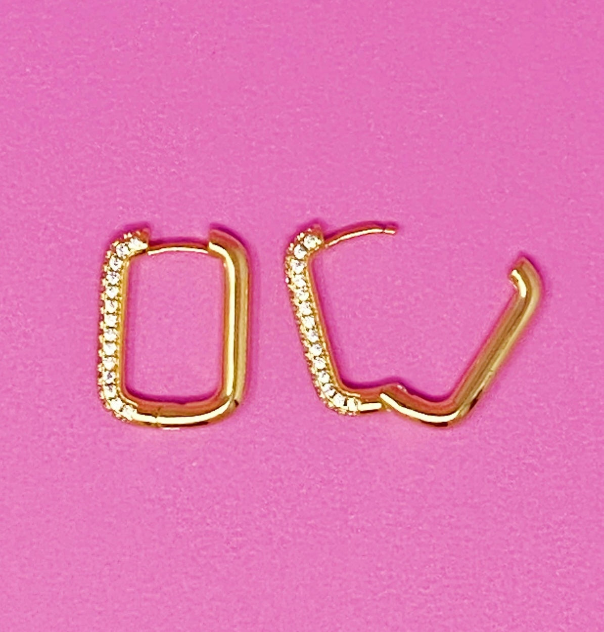 Diamonds and Gold Hoop Earrings