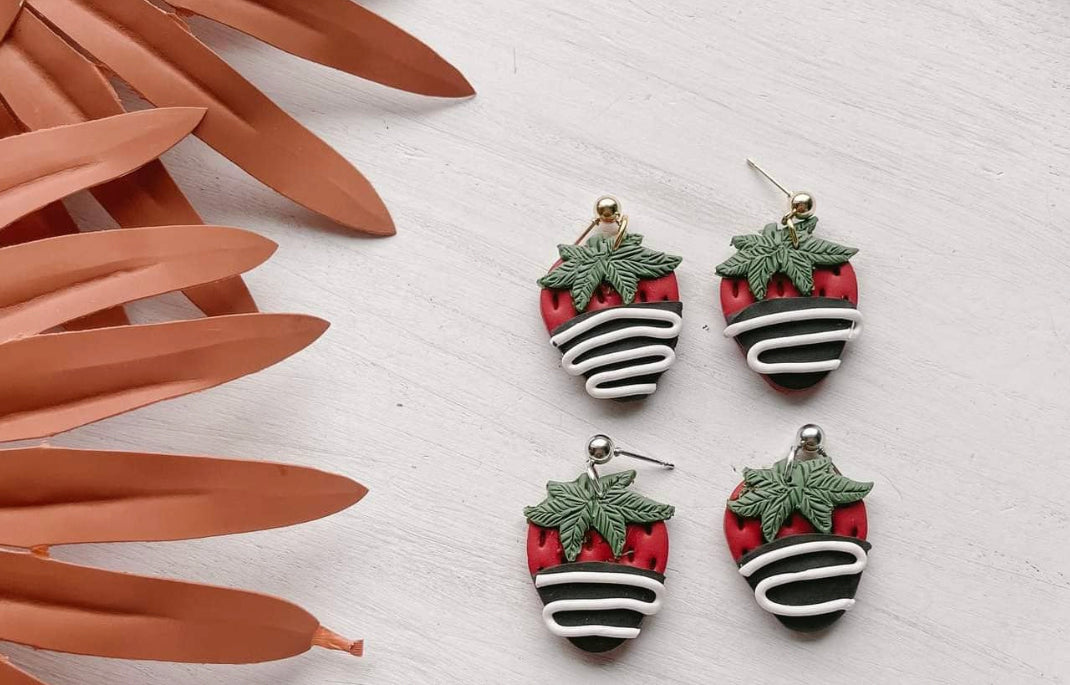Chocolate Covered Strawberry Earrings