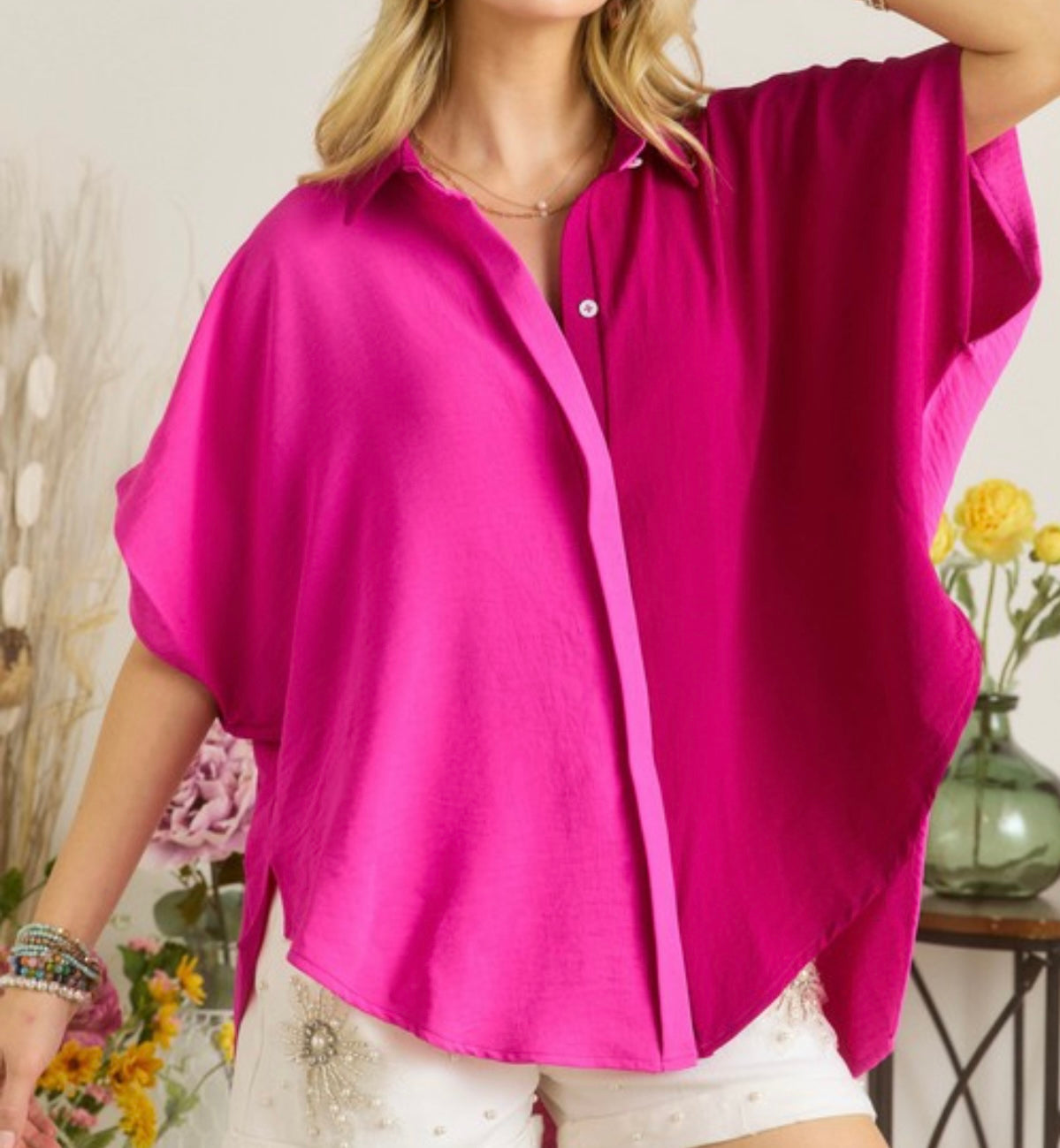 Timeless Beauty Fuchsia Blouse