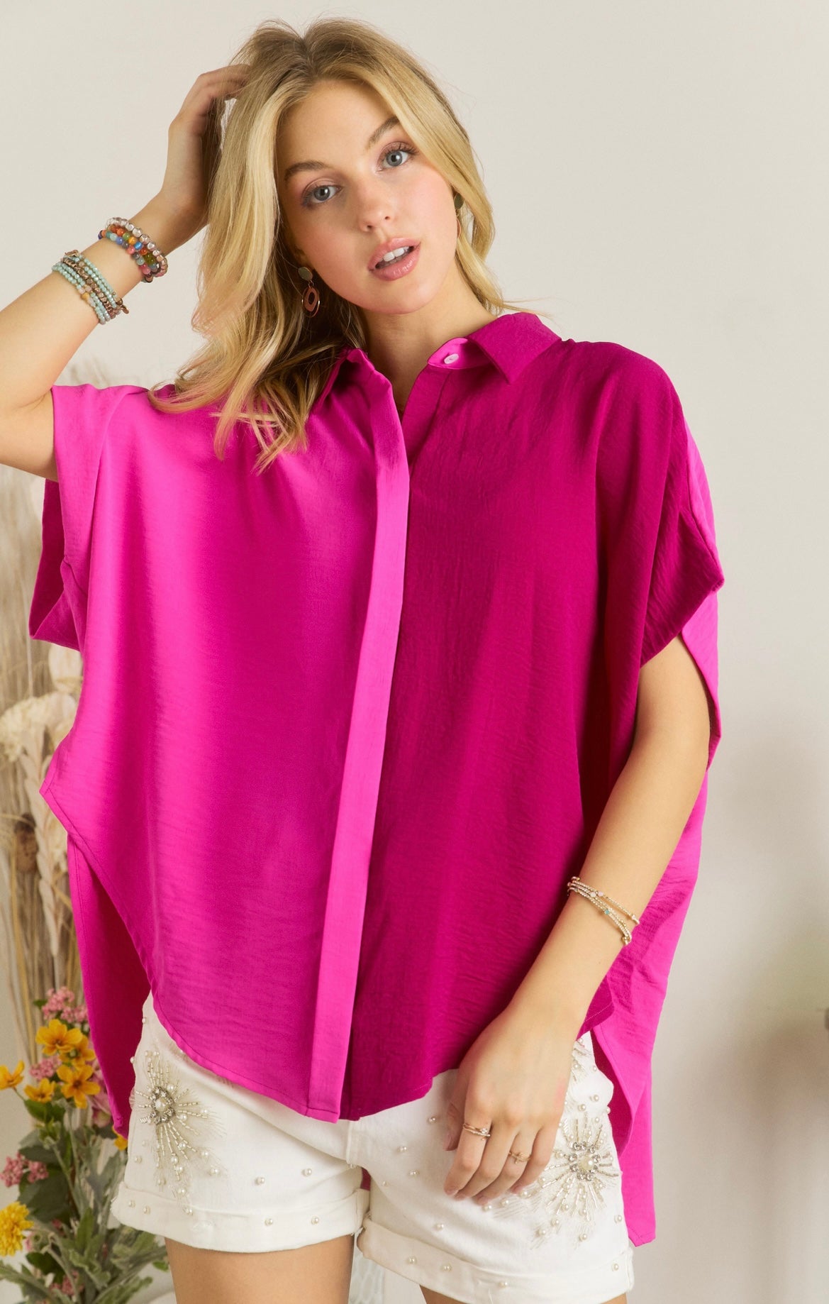 Timeless Beauty Fuchsia Blouse