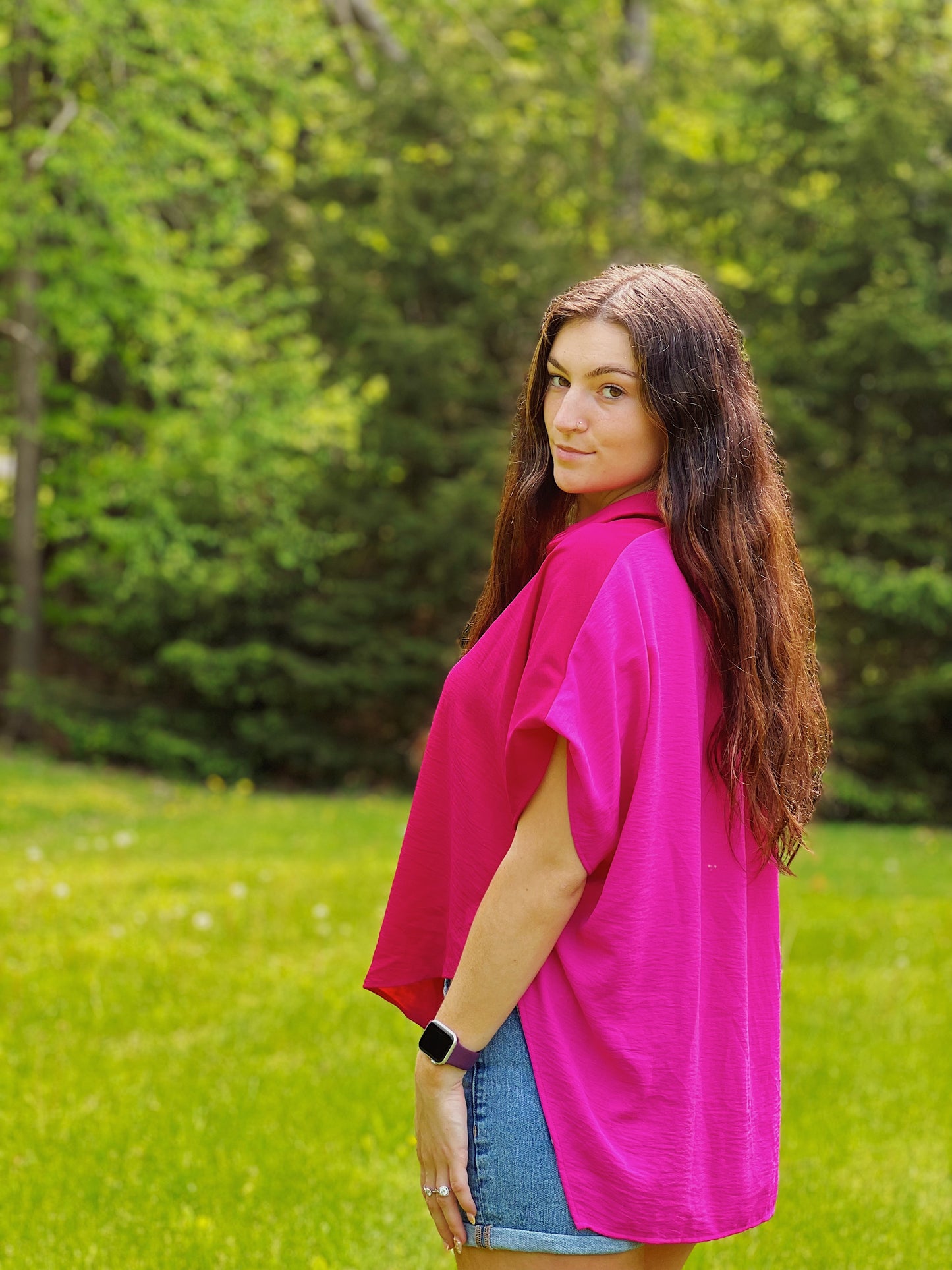 Timeless Beauty Fuchsia Blouse