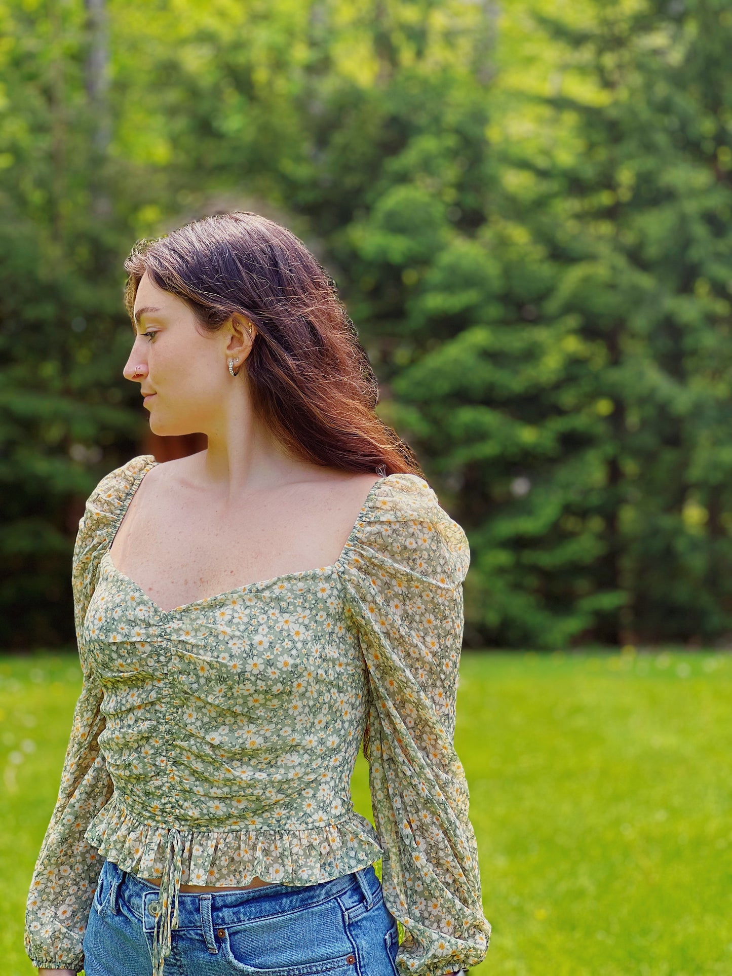 Sage and Daisy Ruffle Blouse