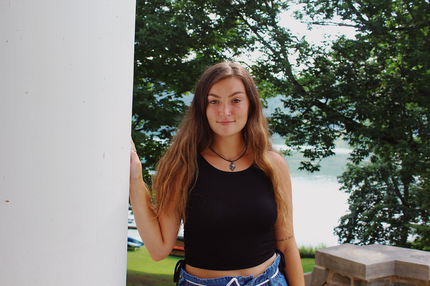 Staple Tie Side Black Tank