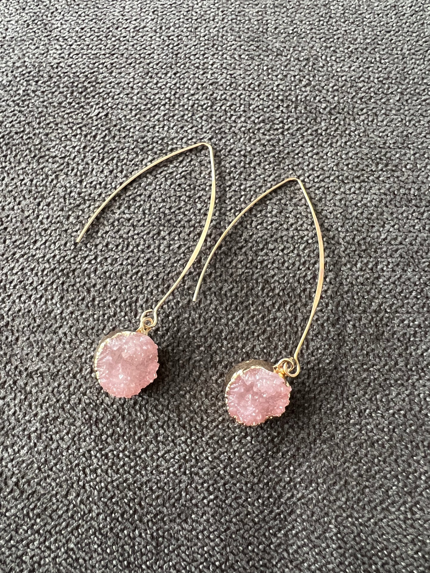 Gold with Crystal Dangle Earrings